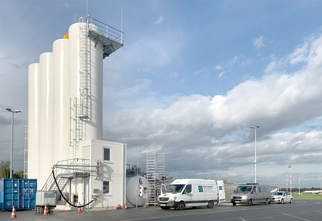 Enteisungstankanlage für die Flugfeldbesprühung.